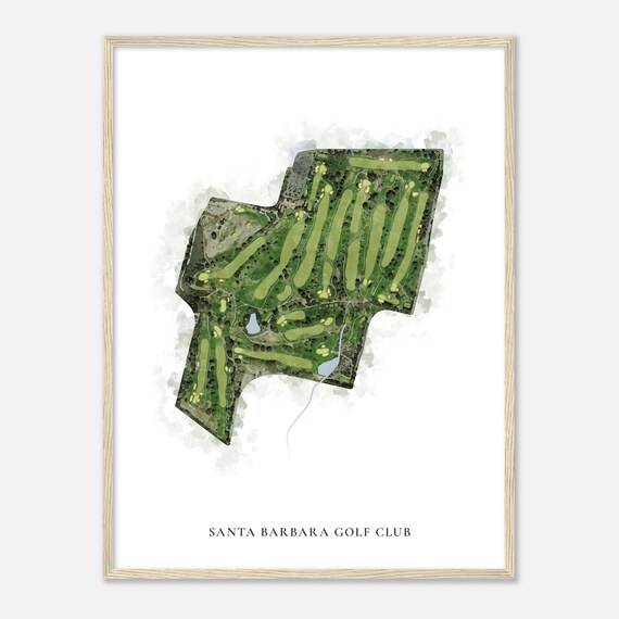 Santa Barbara Golf Club California Classic Watercolor Map Poster