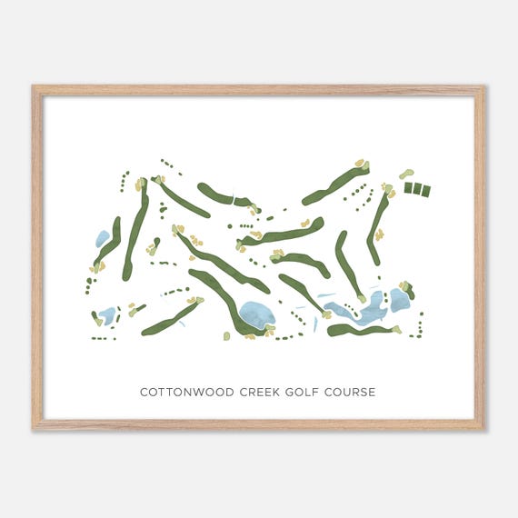 Cottonwood Creek Golf Course In Waco Texas Modern Watercolor Map Golfer Gift Golf Wall Art Golf Poster Print Course Layout