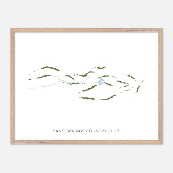 Sand Springs Country Club In Drum Pennsylvania Modern Watercolor Map Golfer Gift Golf Wall Art Golf Poster Print Course Layout
