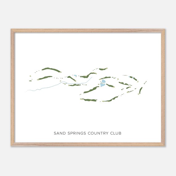 Sand Springs Country Club Modern Minimalist Watercolor Map Poster