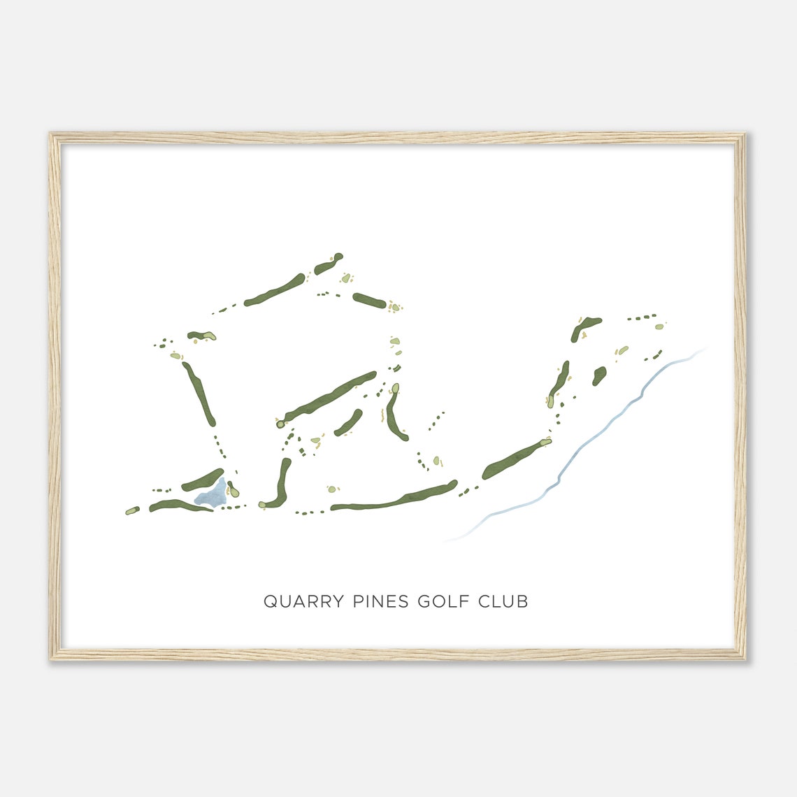 Quarry Pines Golf Club Watercolor Course Map Minimalist Poster - Image 2