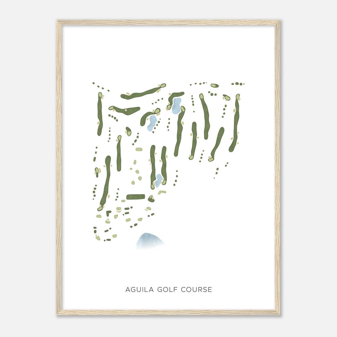 Aguila Golf Course Arizona Minimalist Watercolor Course Map Poster - Image 2