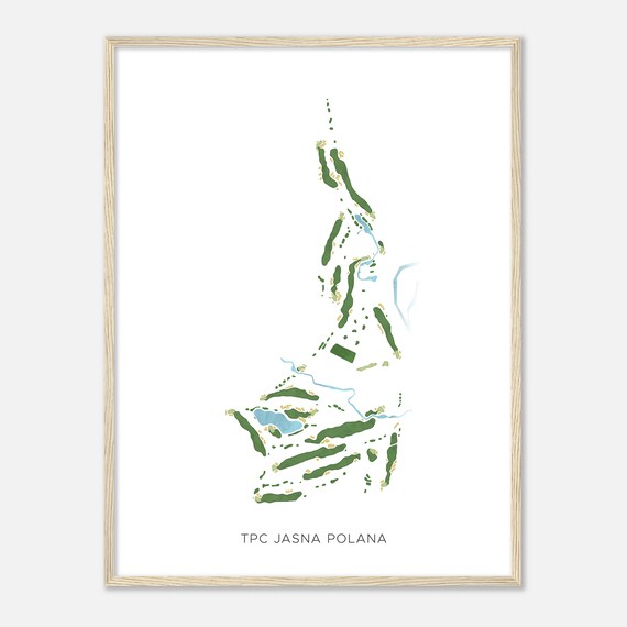 TPC Jasna Polana New Jersey Modern Minimalist Golf Course Map Poster