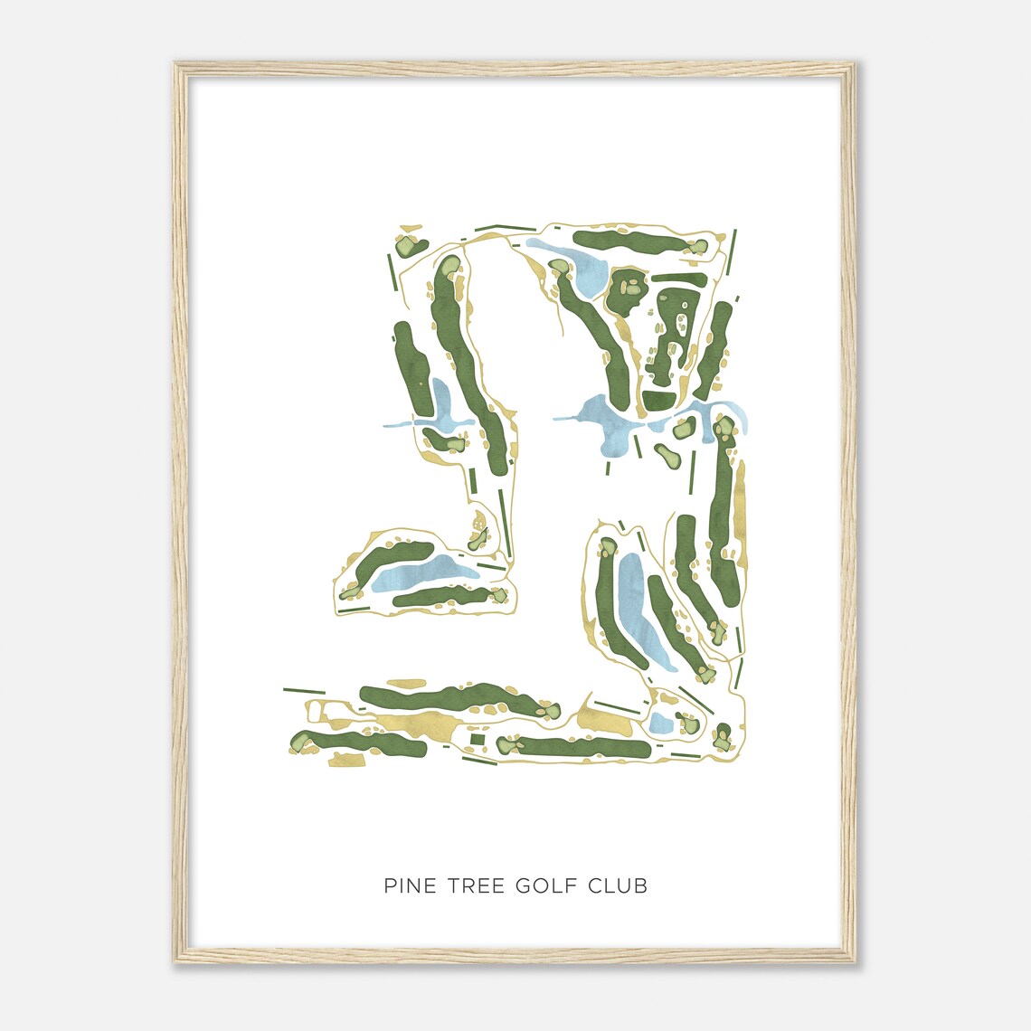 Pine Tree Golf Club Florida Modern Watercolor Map Golf Poster - Image 2