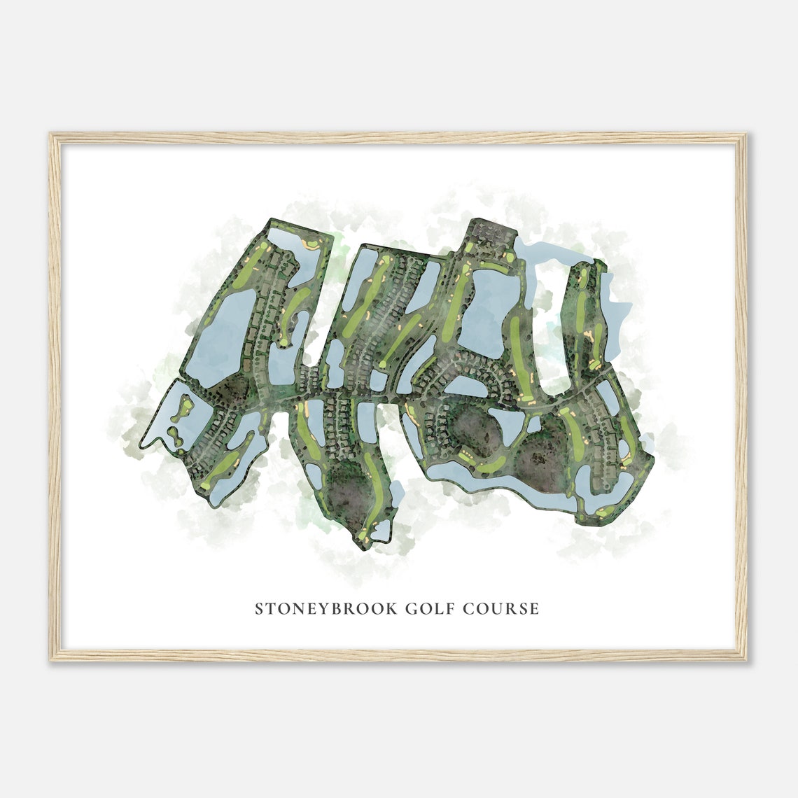 Stoneybrook Golf Course Classic Watercolor Course Map Poster - Image 2