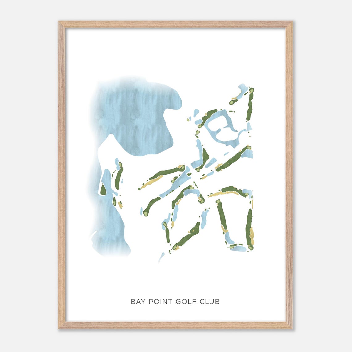 Bay Point Golf Club Panama City Beach FL Modern Watercolor Map Poster - Image 2