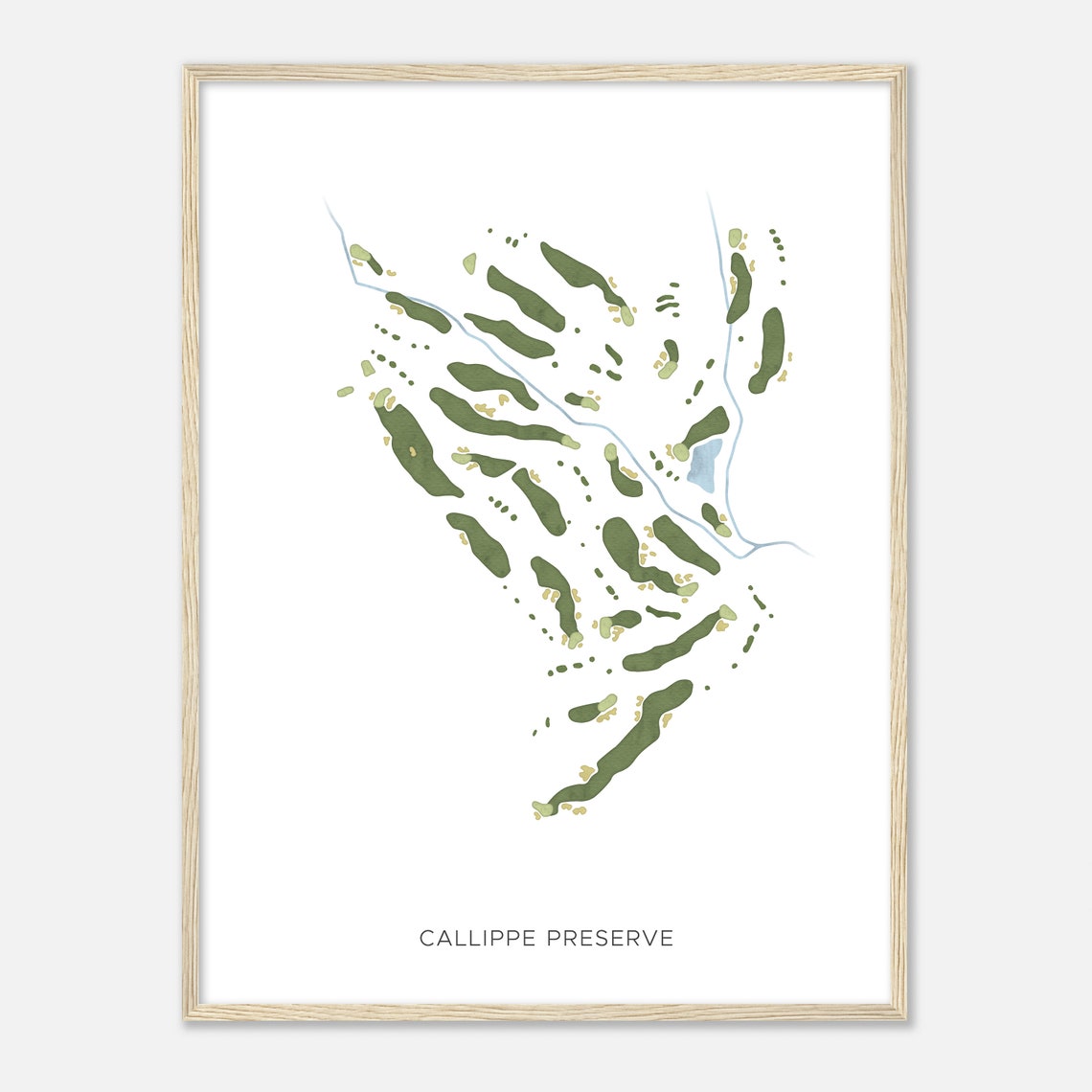 Callippe Preserve California Modern Watercolor Golf Map Poster - Image 2
