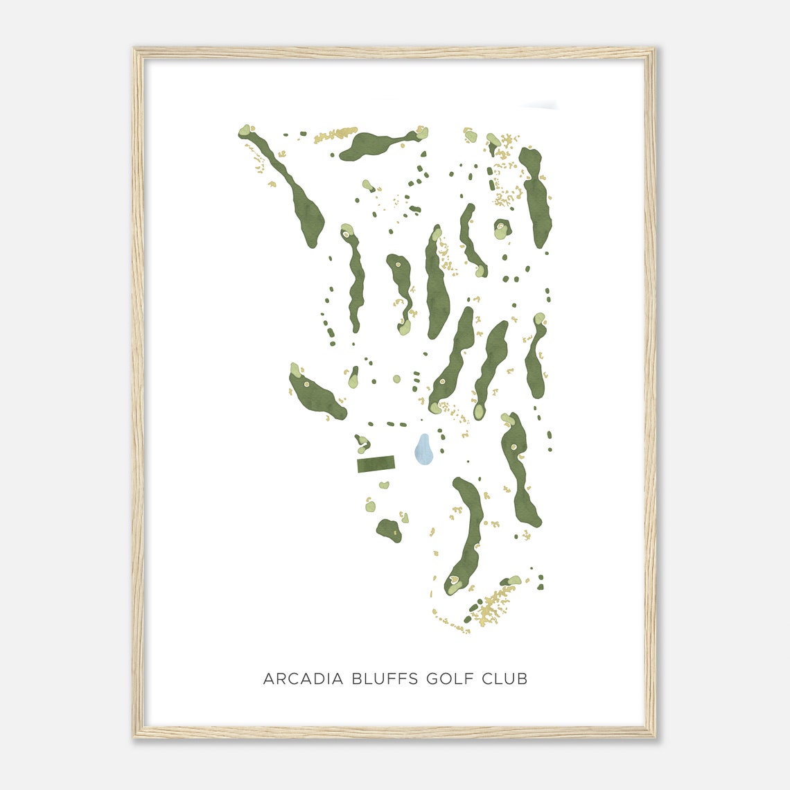 Arcadia Bluffs Golf Club Minimal Watercolor Course Map Golfer Poster