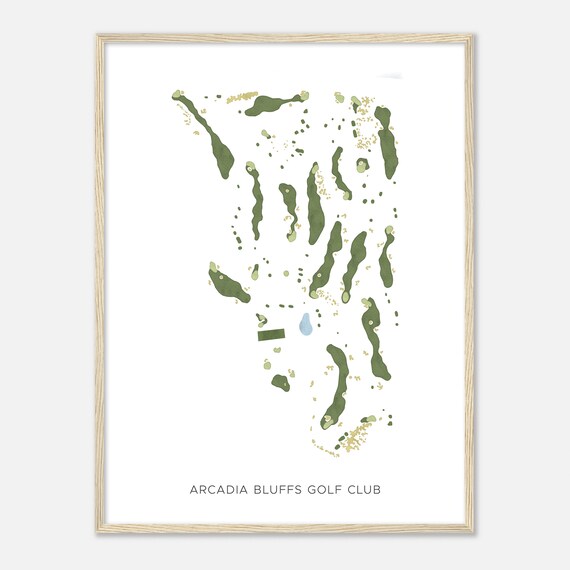 Arcadia Bluffs Golf Club Minimal Watercolor Course Map Golfer Poster