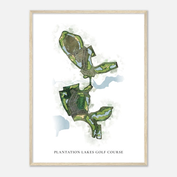 Plantation Lakes Golf Course Delaware Classic Watercolor Map Golfer Gift Golf Wall Art Golf Poster Print Course Layout