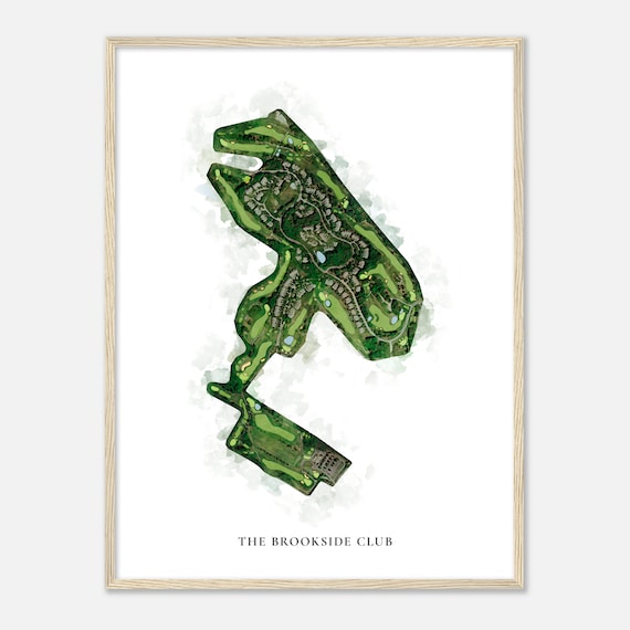 The Brookside Club Massachusetts Classic Watercolor Map Golfer Gift Golf Wall Art Golf Poster Print Course Layout