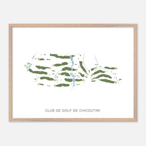 Club De Golf De Chicoutimi In Saguenay Canada Modern Watercolor Map Golfer Gift Golf Wall Art Golf Poster Print Course Layout