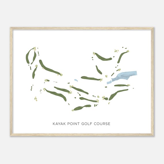 Kayak Point Golf Course Washington Modern Watercolor Map Golfer Gift Golf Wall Art Golf Poster Print Course Layout