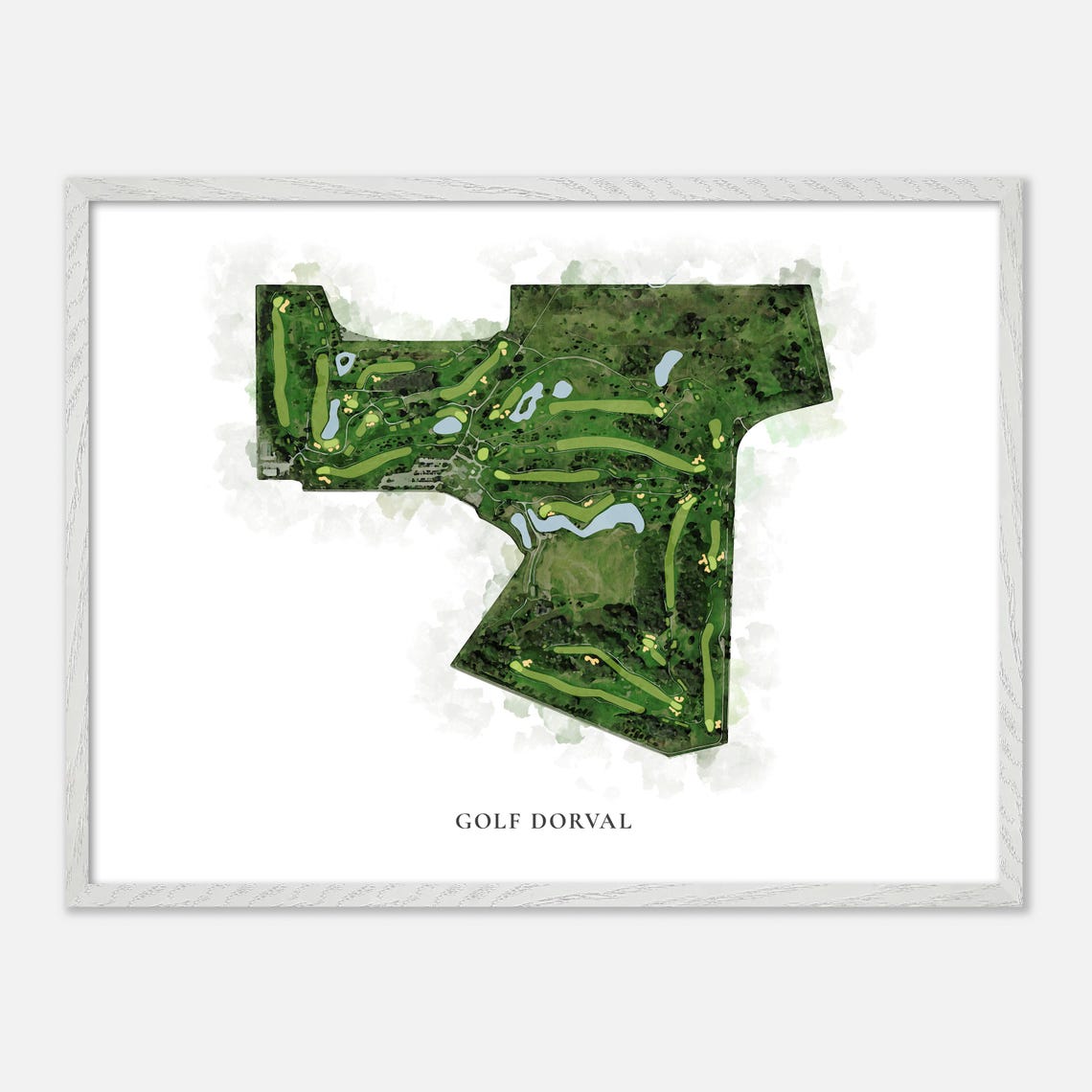 Golf Dorval Dorval Canada Classic Watercolor Course Map Poster - Image 3