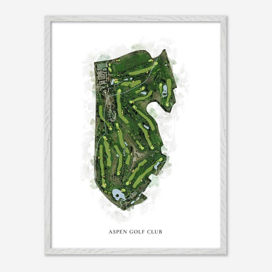 Aspen Golf Club Colorado Classic Watercolor Course Map Art Poster - Image 2