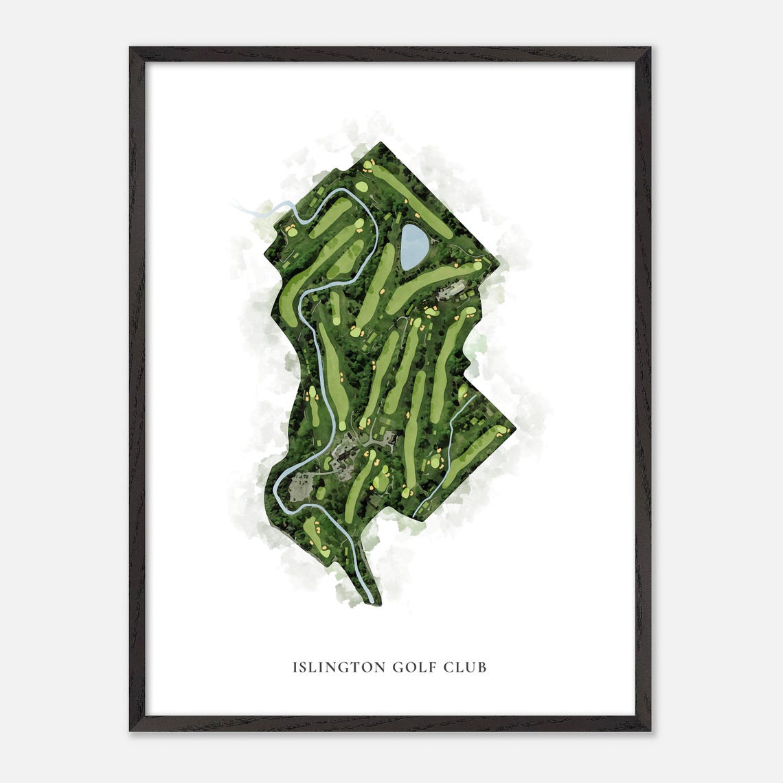 Islington Golf Club Toronto Classic Watercolor Course Layout Poster - Image 2