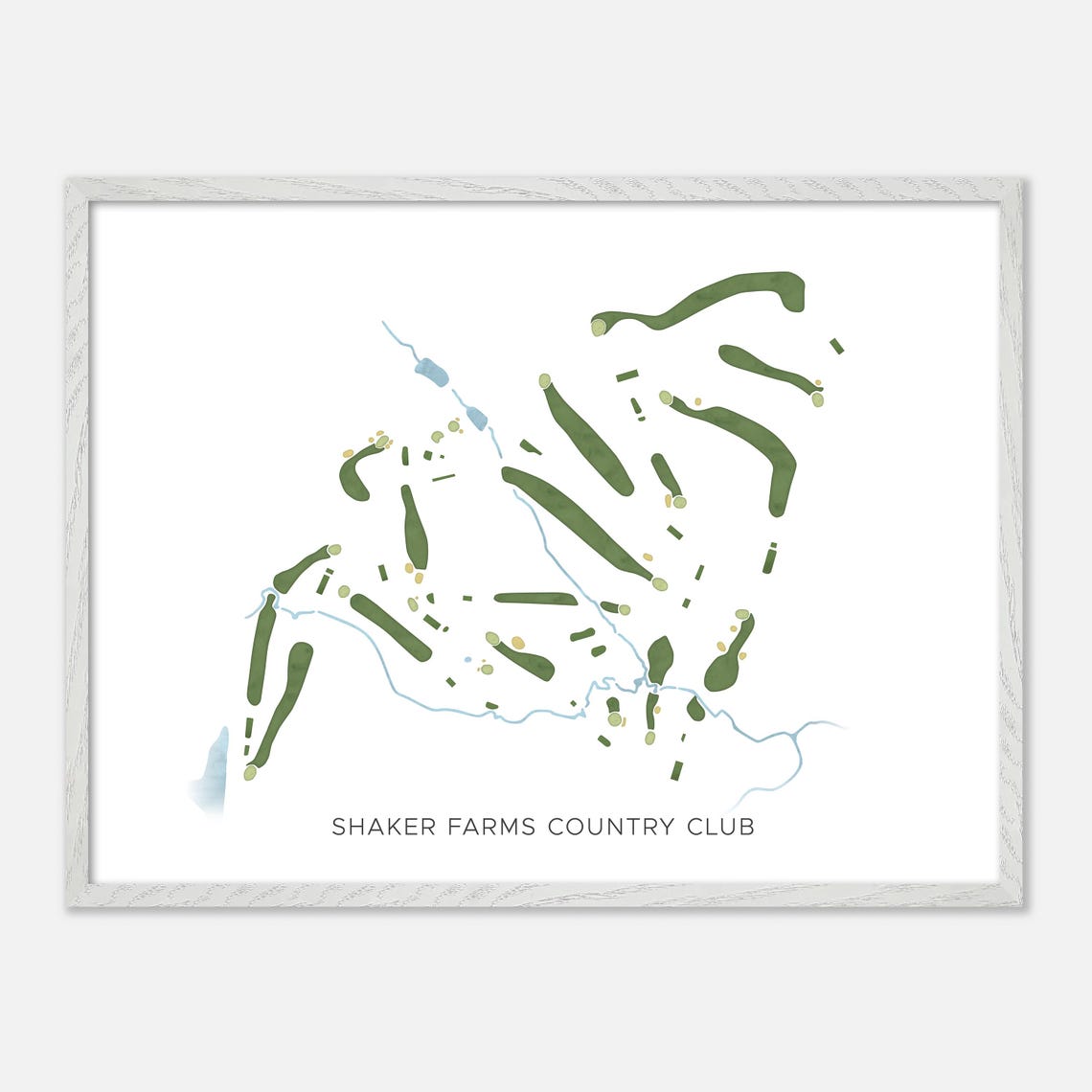 Shaker Farms Country Club Golf Course Map Minimalist Green Art Poster - Image 4
