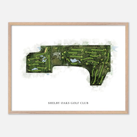 Shelby Oaks Golf Club In Sidney Ohio Classic Watercolor Map Golfer Gift Golf Wall Art Golf Poster Print Course Layout