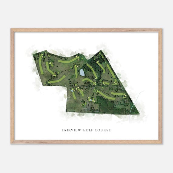 Fairview Golf Course In Lebanon Pennsylvania Classic Watercolor Map Golfer Gift Golf Wall Art Golf Poster Print Course Layout
