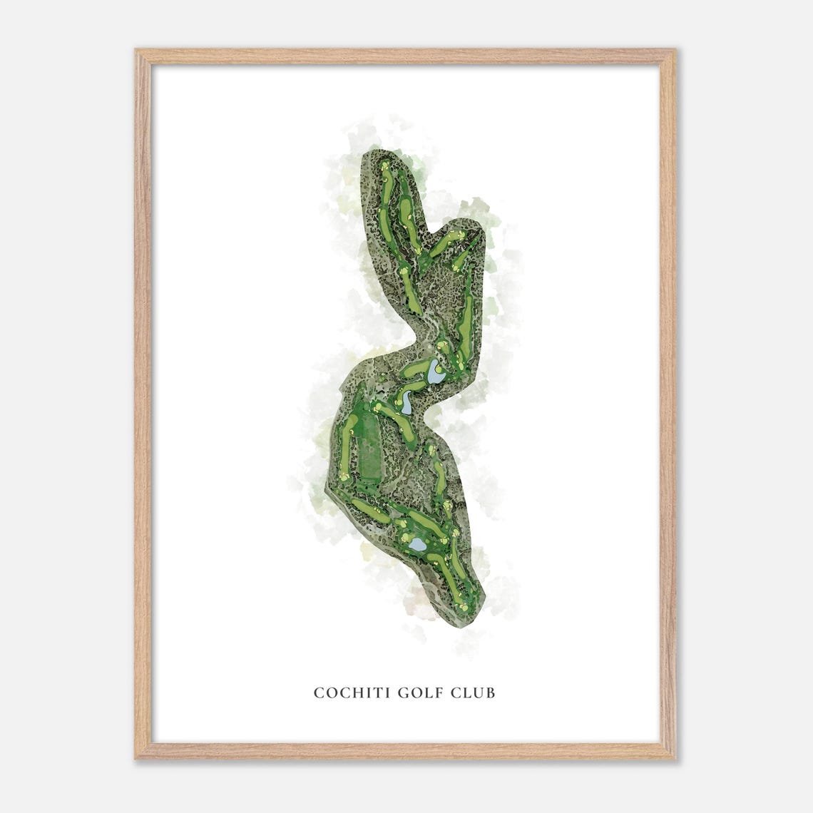 Cochiti Golf Club Cochiti Lake NM Classic Watercolor Golf Map Poster - Image 2