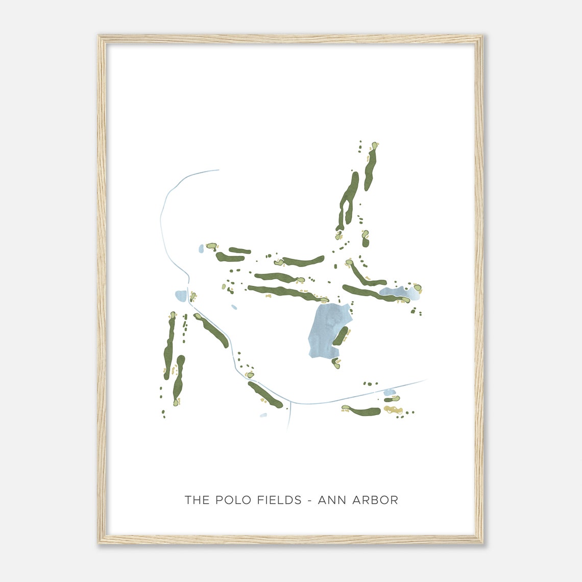 The Polo Fields Ann Arbor Michigan Modern Golf Course Map Poster - Image 2