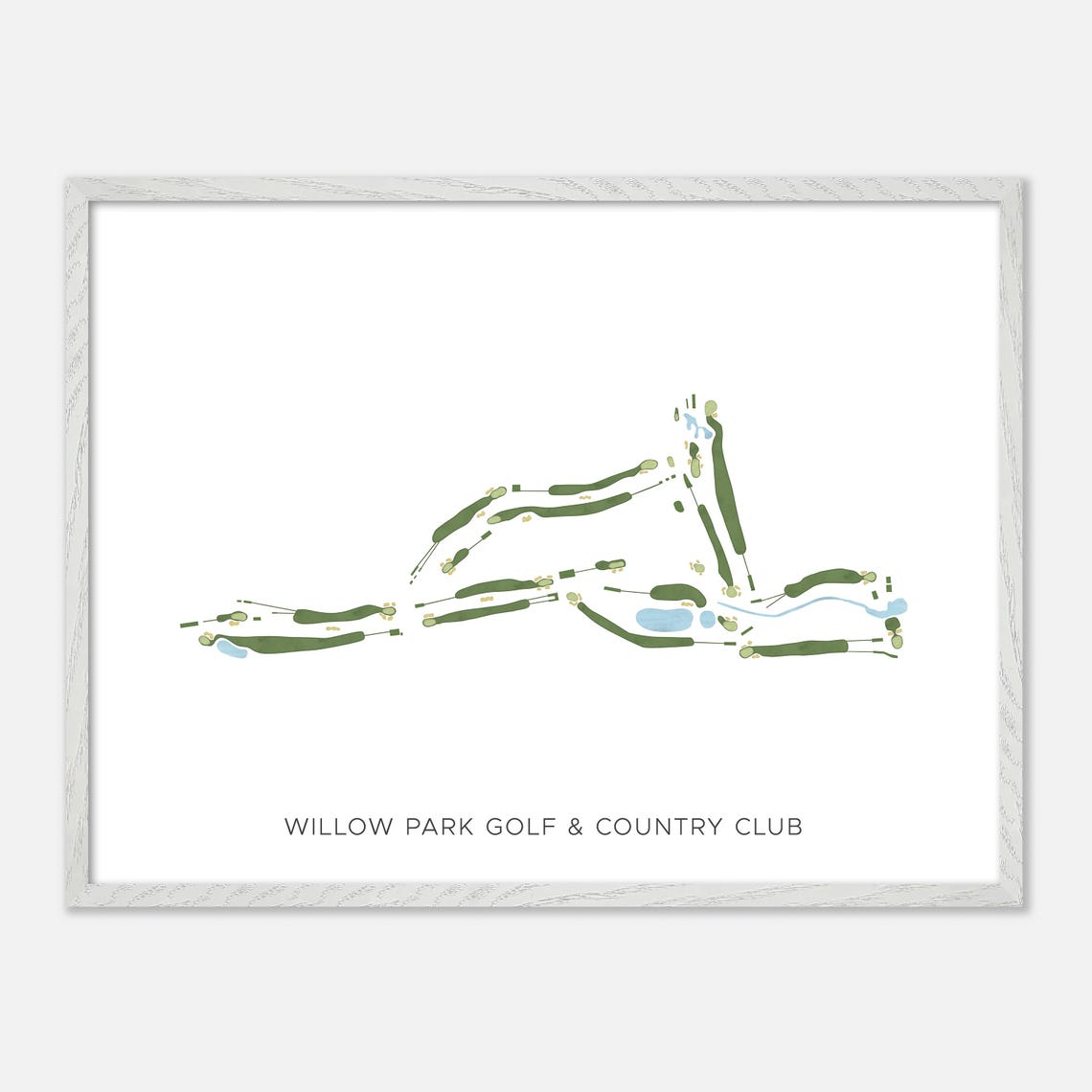 Willow Park Golf and Country Club Modern Watercolor Map Poster - Image 3