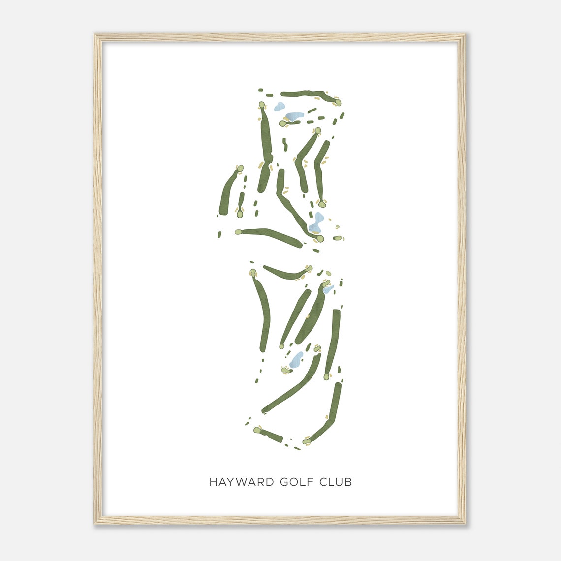 Hayward Golf Club Minimalist Watercolor Golf Course Map Poster - Image 2