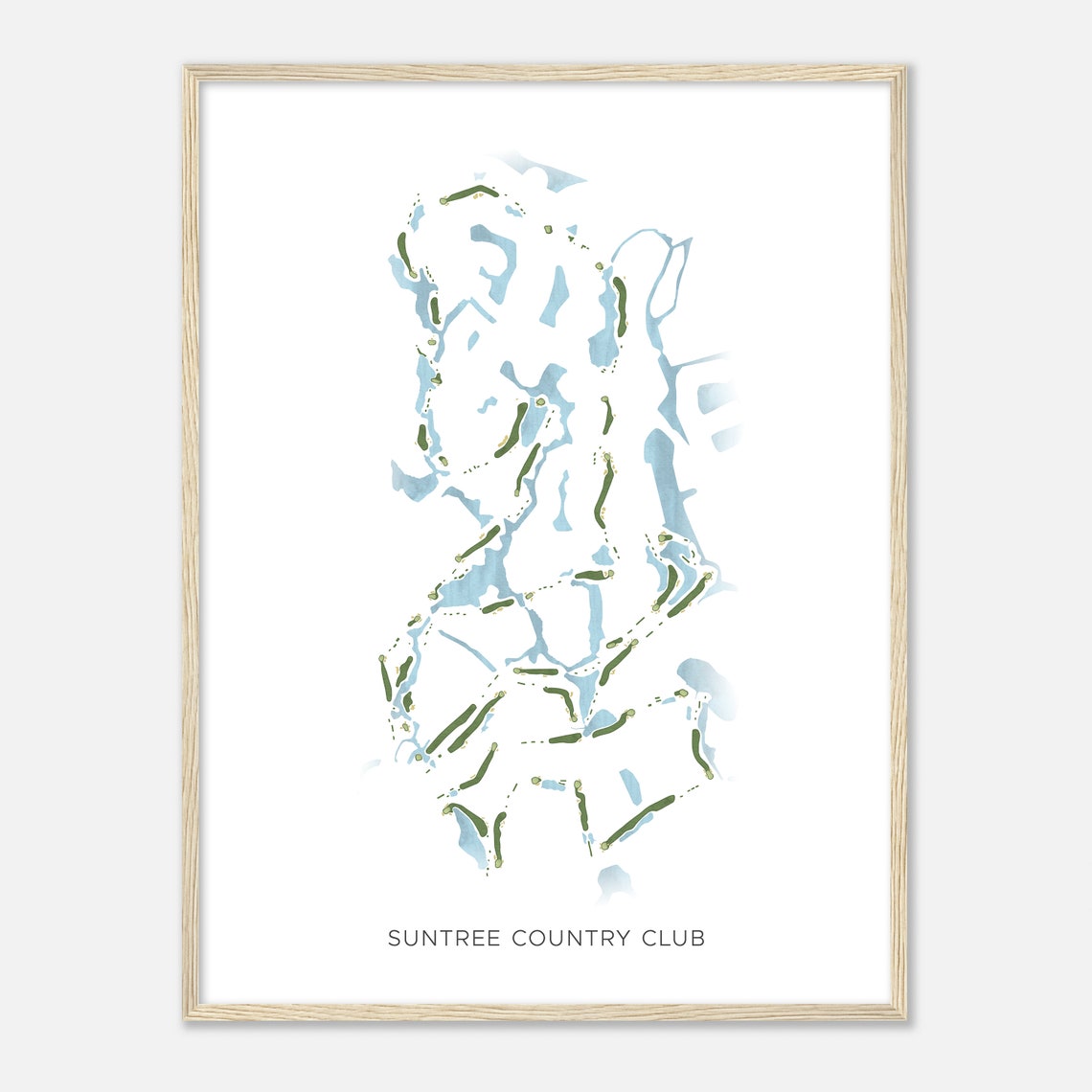 Suntree Country Club Minimalist Golf Course Layout Map Poster - Image 2
