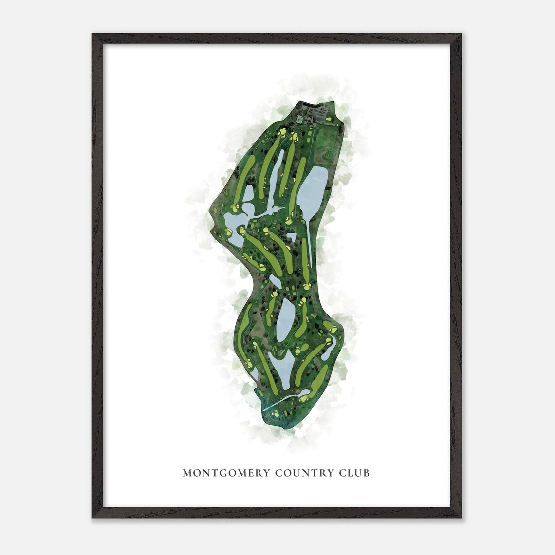 Montgomery Country Club Watercolor Aerial Golf Course Map Poster - Image 3