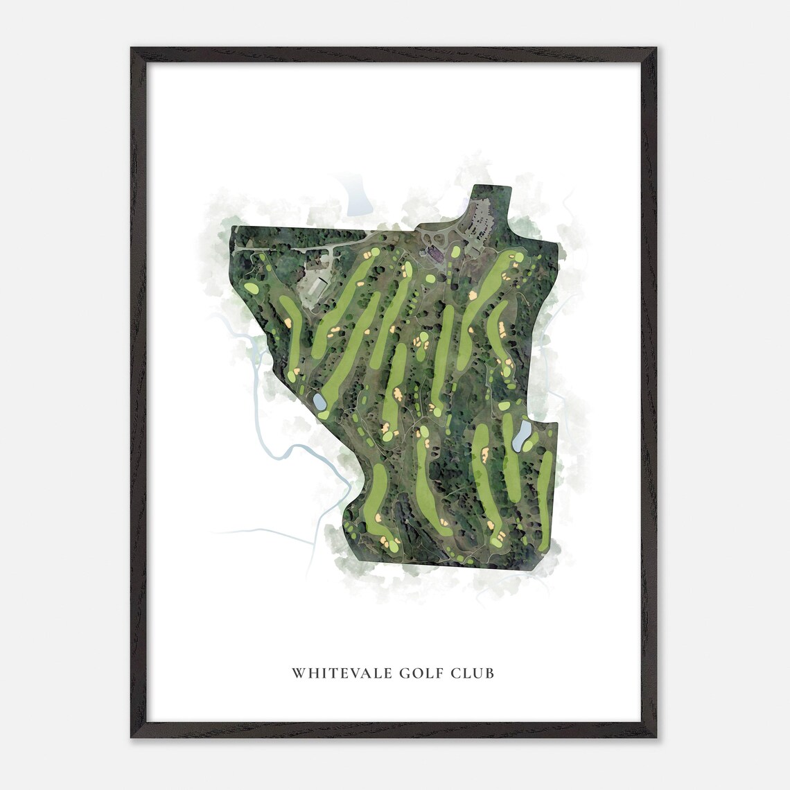 Whitevale Golf Club Pickering Canada Classic Watercolor Golf Map Poster - Image 2