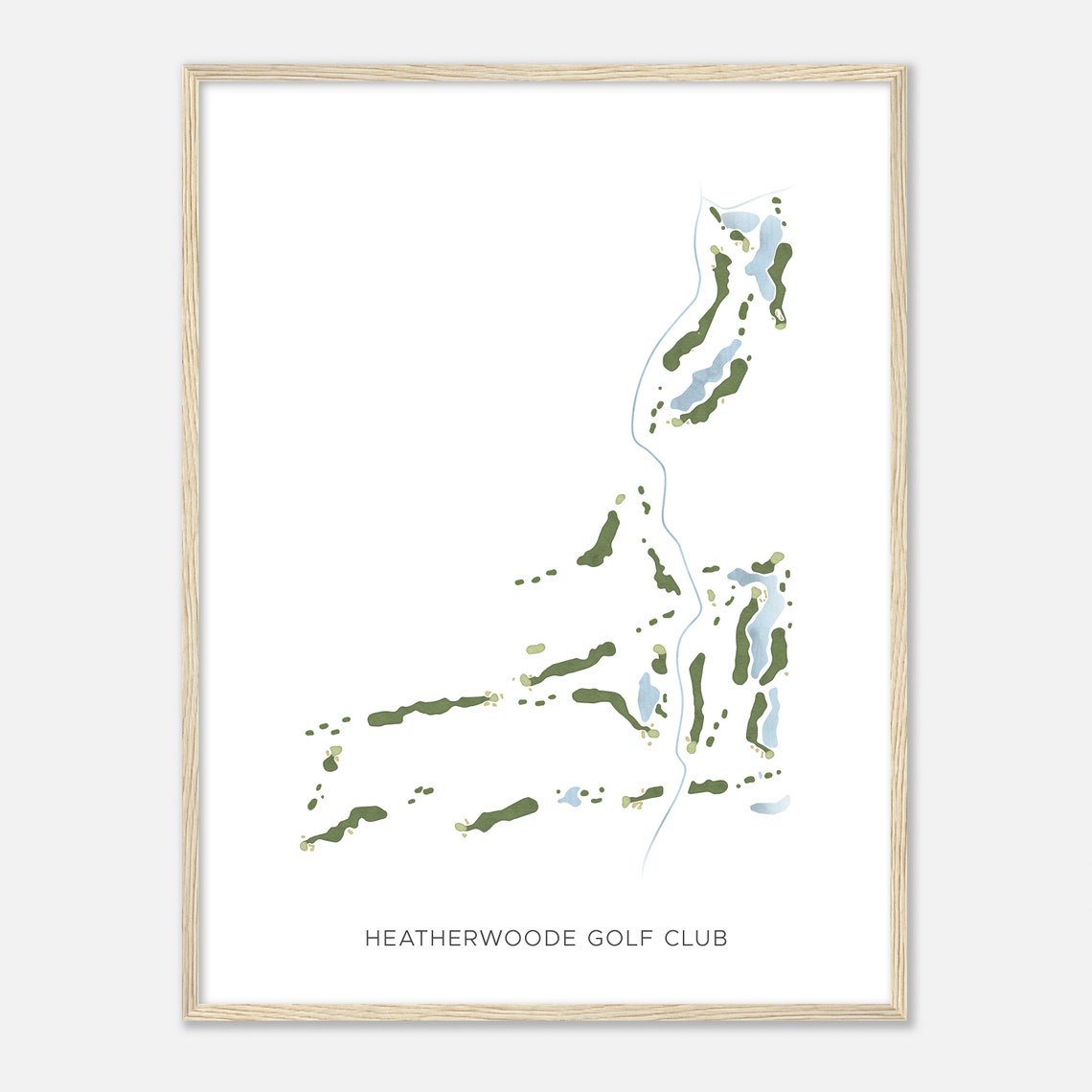 Heatherwoode Golf Club Modern Minimalist Golf Course Map Poster