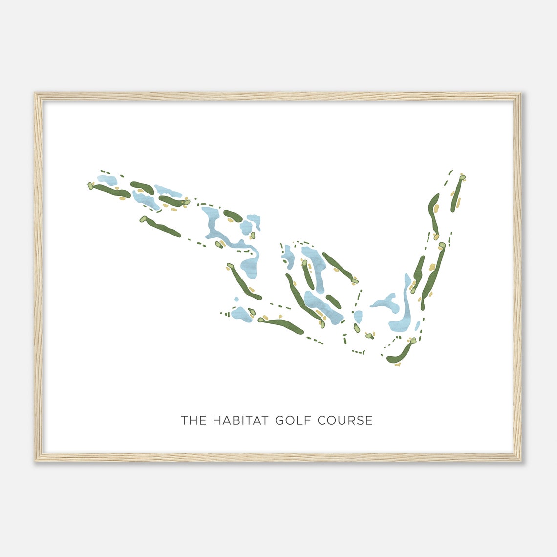 The Habitat Golf Course Florida Modern Watercolor Course Map Poster - Image 2