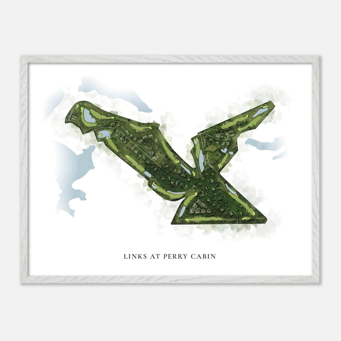 Links at Perry Cabin Maryland Classic Watercolor Course Map Poster - Image 4