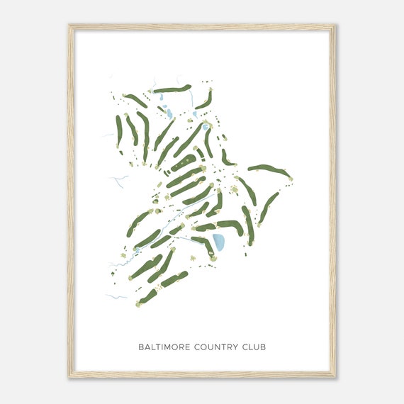 Baltimore Country Club Maryland Modern Watercolor Map Golfer Gift Golf Wall Art Golf Poster Print Course Layout