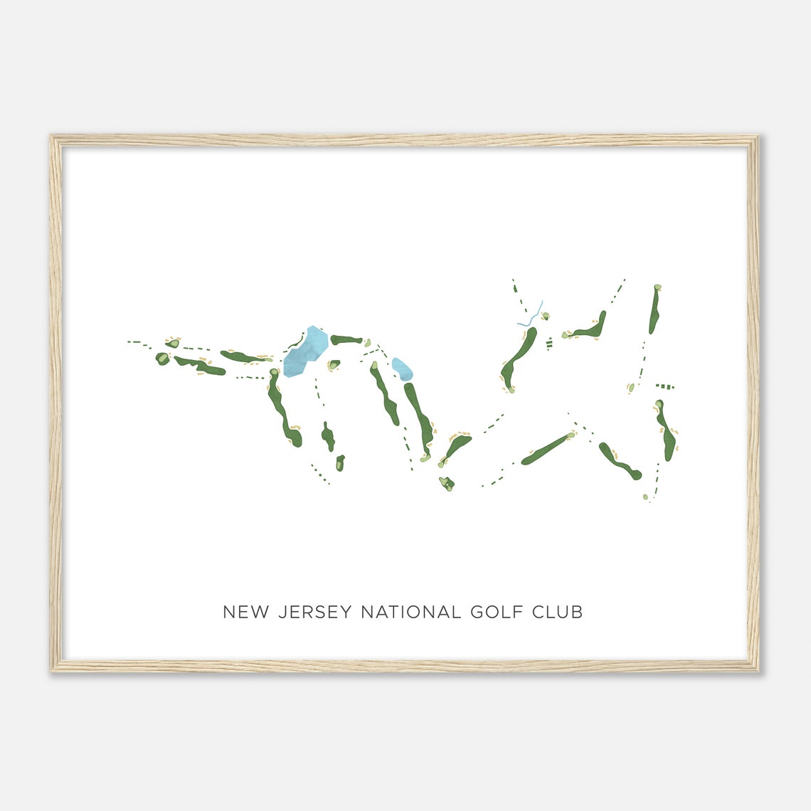 New Jersey National Golf Club New Jersey Modern Watercolor Map Poster - Image 2