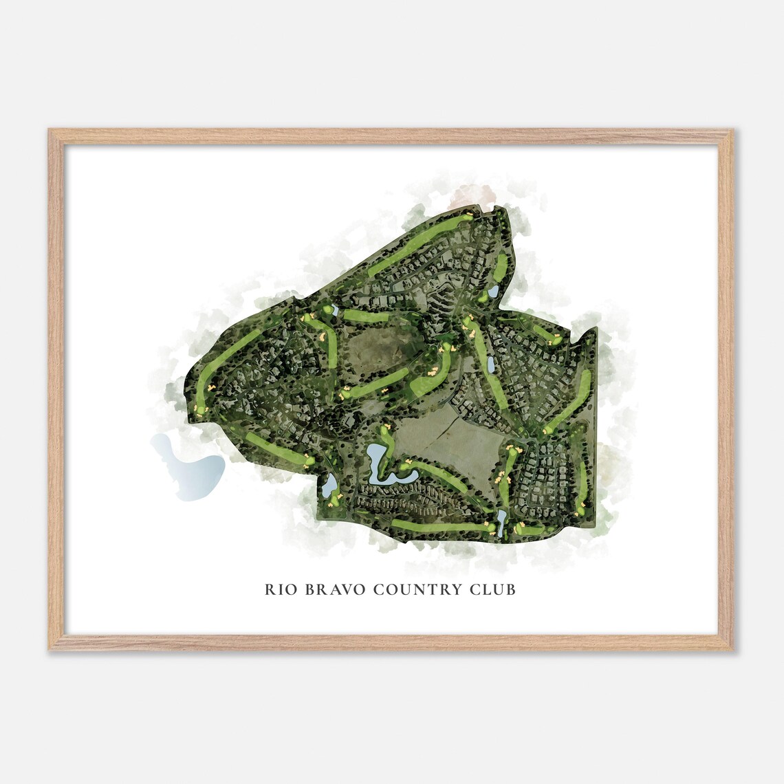 Rio Bravo Country Club California Classic Watercolor Map Poster
