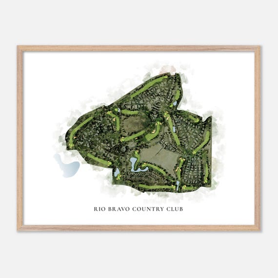 Rio Bravo Country Club In Bakersfield California Classic Watercolor Map Golfer Gift Golf Wall Art Golf Poster Print Course Layout