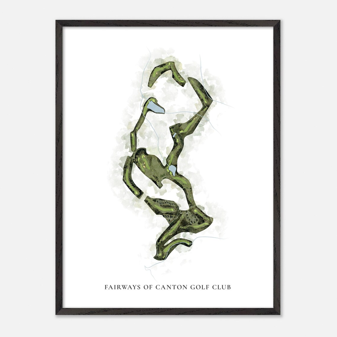 Fairways Of Canton Golf Club Classic Watercolor Map Art Poster - Image 3