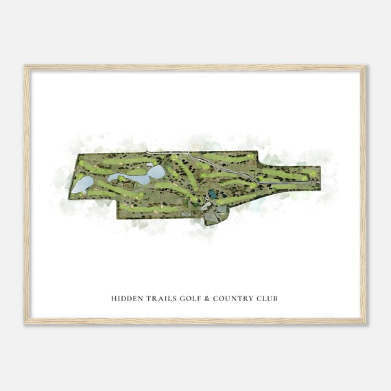Hidden Trails Golf Country Club Classic Watercolor Map Poster