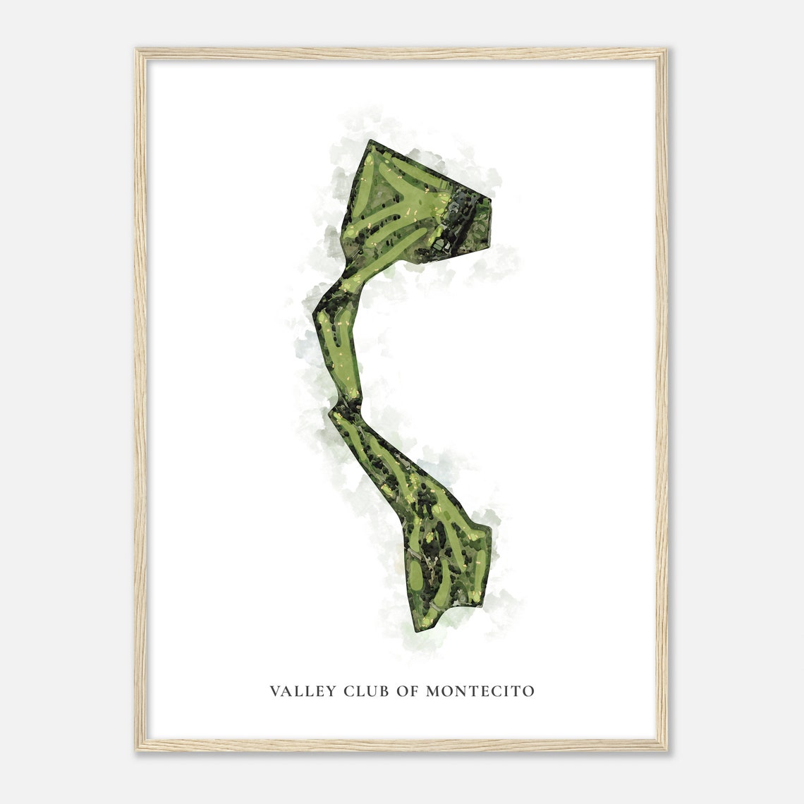 Valley Club of Montecito Classic Watercolor Golf Course Map Poster