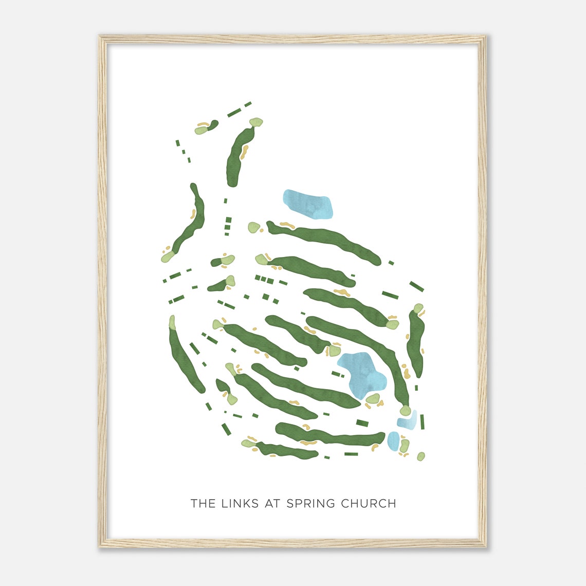 The Links at Spring Church Modern Minimalist Course Map Poster - Image 2