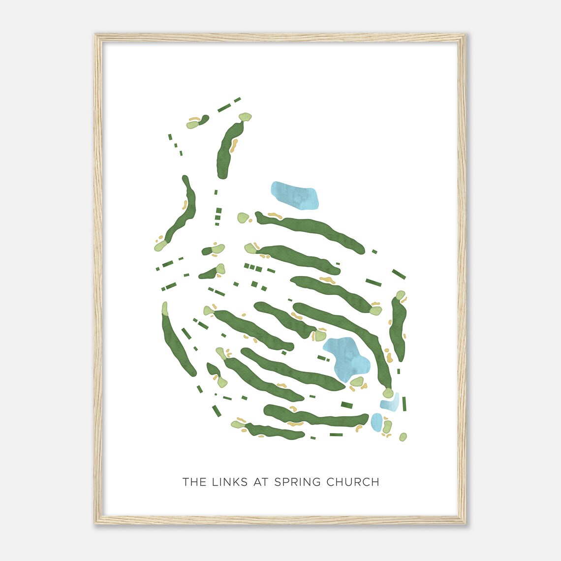 The Links At Spring Church Pennsylvania Modern Watercolor Map Golfer Gift Golf Wall Art Golf Poster Print Course Layout - Image 2