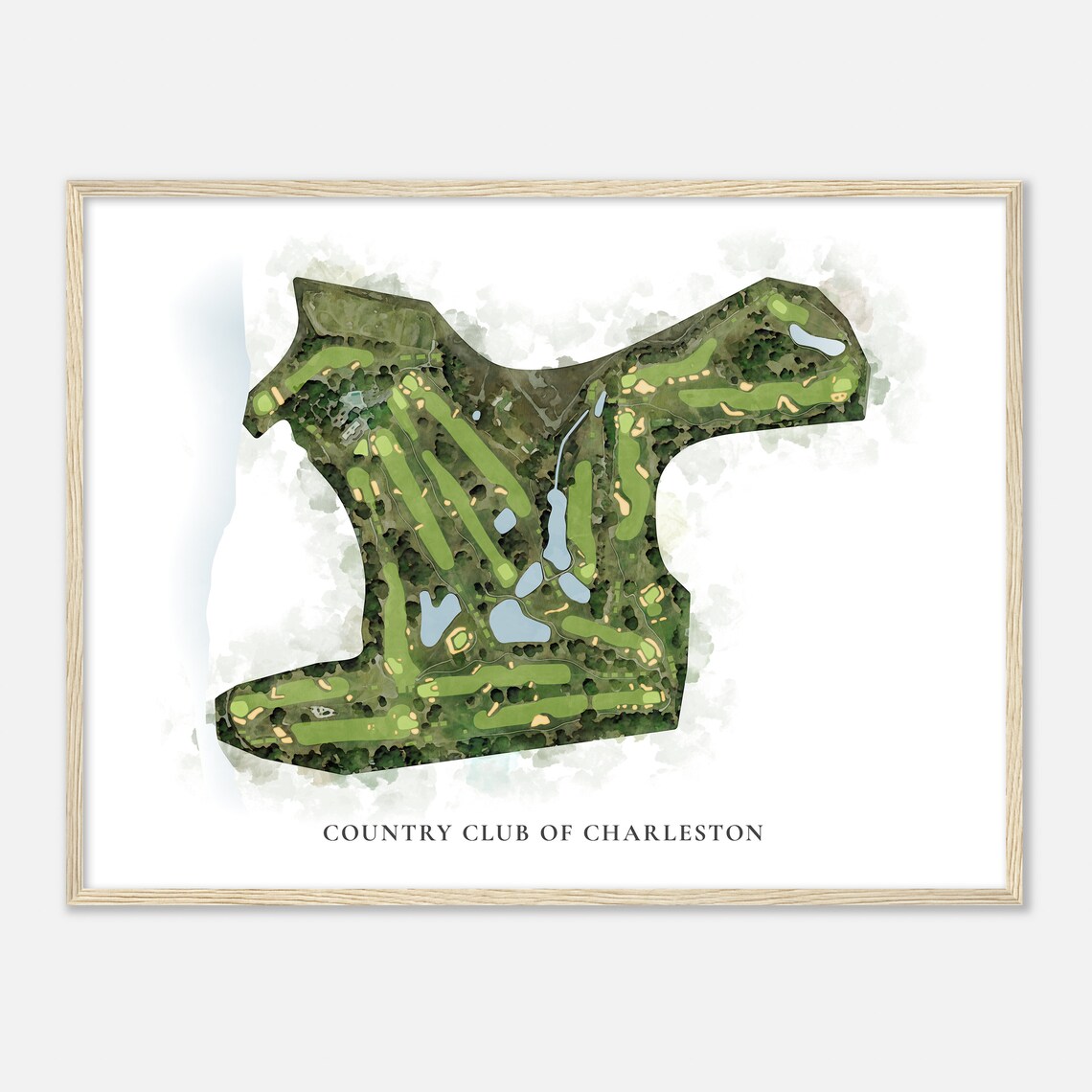 Country Club of Charleston South Carolina Classic Watercolor Course Map Poster - Image 2