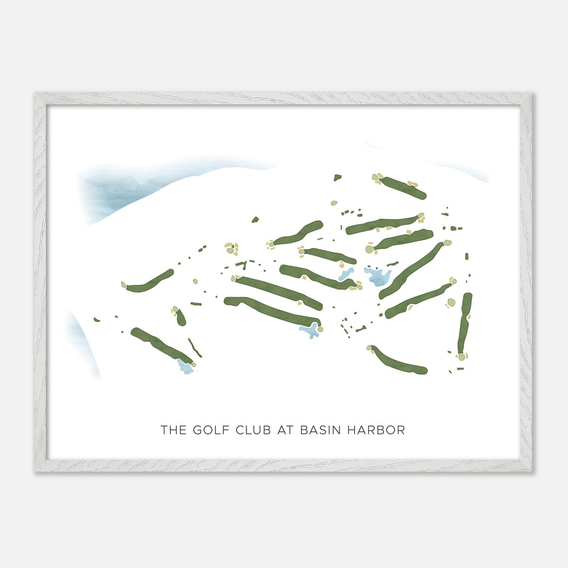 Golf Club at Basin Harbor Watercolor Fairway Map Lakeview Poster - Image 4