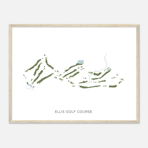 Ellis Golf Course Iowa Modern Watercolor Map Golfer Gift Golf Wall Art Golf Poster Print Course Layout