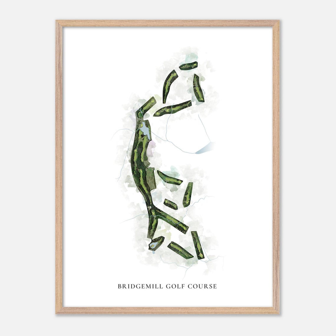 Bridgemill Golf Course Canton Georgia Classic Watercolor Map Poster - Image 2