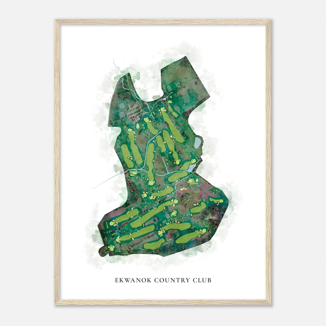 Ekwanok Country Club Vermont Classic Watercolor Map Golfer Gift Poster - Image 2