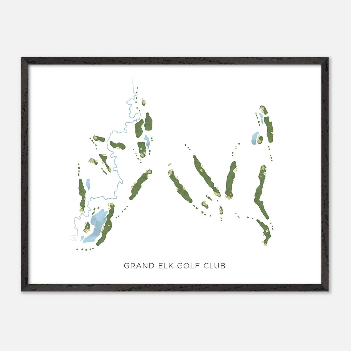 Grand Elk Golf Club Minimalist Watercolor Creekside Map Poster - Image 5