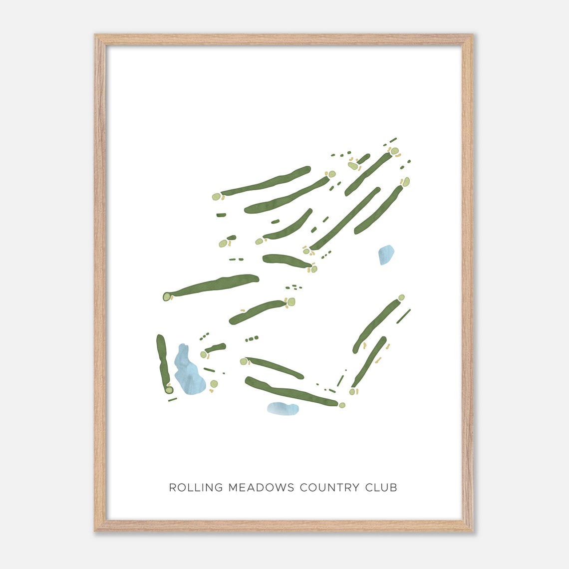 Rolling Meadows Country Club Connecticut Modern Golf Map Poster - Image 6