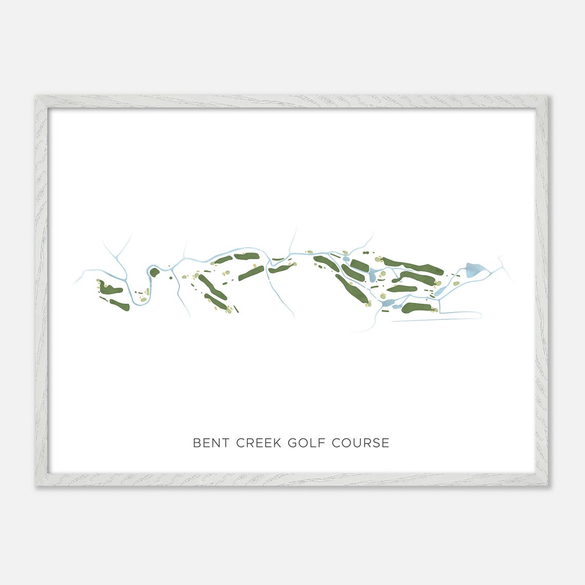 Bent Creek Golf Course Minimalist Watercolor Creekside Map Poster - Image 4